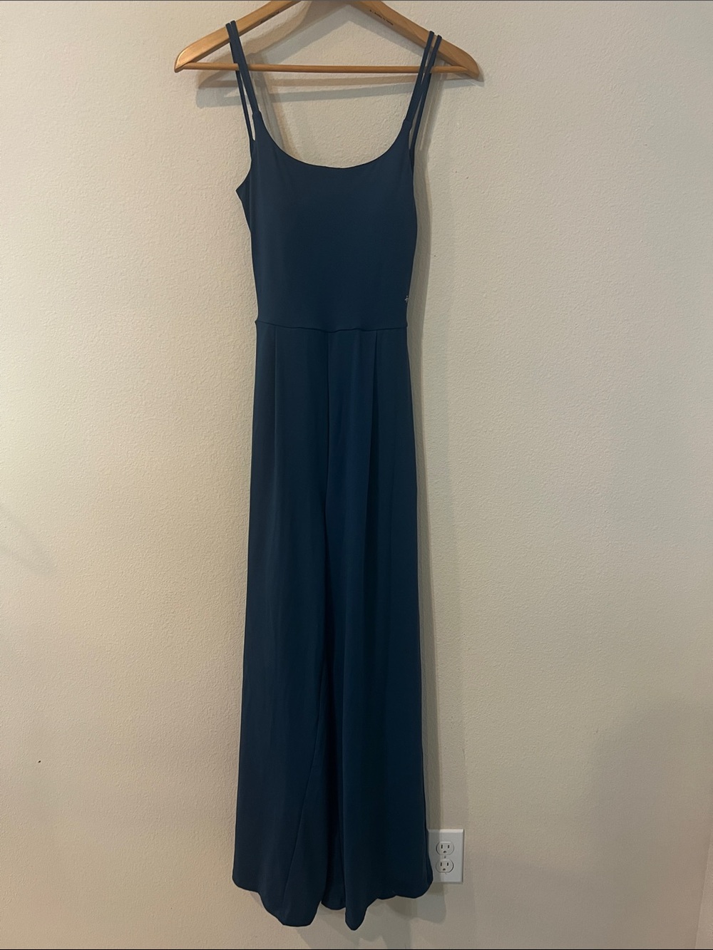 Halara SoftlyZero Airy Easy Peezy Yoga Jumpsuit Majolica Blue Double Strap Pocke
